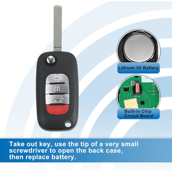 CWTWB1G767 4-knapps Fällbar Bil Nyckellös Fjärrkontroll Nyckelbricka Proximity Smart Fob för Smart Forfour 2015-2017 Fortwo 2015-2017