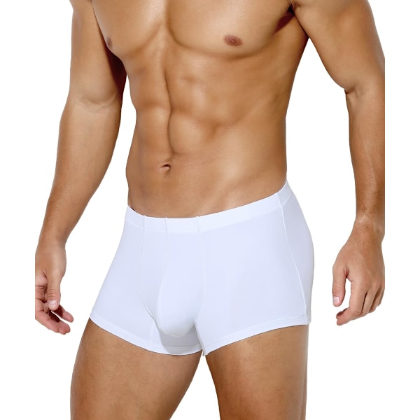 2025 Senaste Modell Herr Sexiga Silkeslen Kalsonger Underkläder Boxertrosor 1-pack A2-vit-ak7010 Medium
