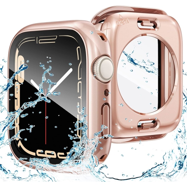 2-i-1 Vattentätt Skal för Apple Watch Series 8 Original Rose Gold 41mm