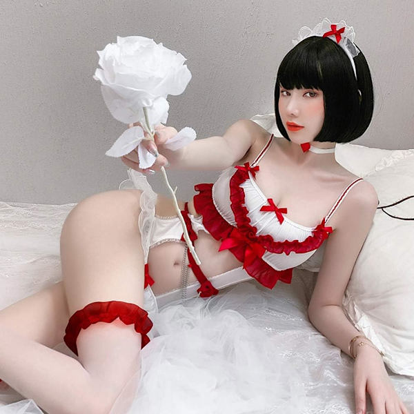 2025 Senaste Modell Damunderkläder Sexiga Underkläder Sjuksköterskeuniform Vuxen Cosplay Kostym Underkläder 7001vit
