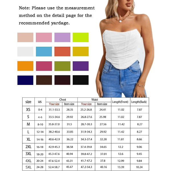 Korsett Topp Dam Bustier Toppar för Kvinnor Fluogreen L