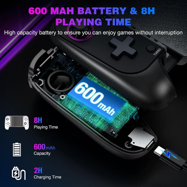 2025 Seneste Model Trådløs Telefon Mobil Gaming Controller til iPhone/Android - Forvandl Din iPhone til en Spillekonsol - Spil Xbox, PlaySta