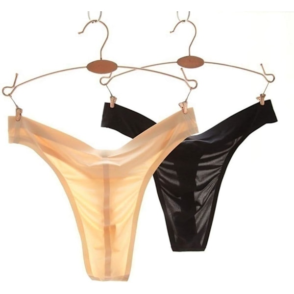 2025 Senaste Modell Sömlös Andningsbar Manlig Mjuk Ice Silk G-Strings & Trosor Underkläder Herr Kalsonger Svart XX-Large