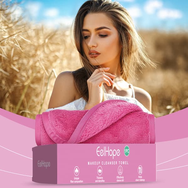 Fiber makeupfjernerhåndklæder til skånsom rensning af ansigts- og øjenmakeup.