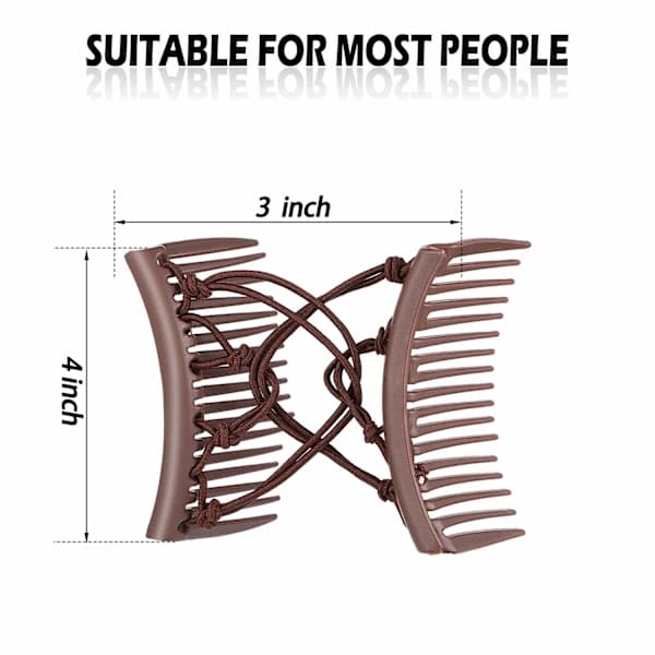 4 delar stretchiga dubbelkammar hårklämmor justerbara elastiska hårklämmor