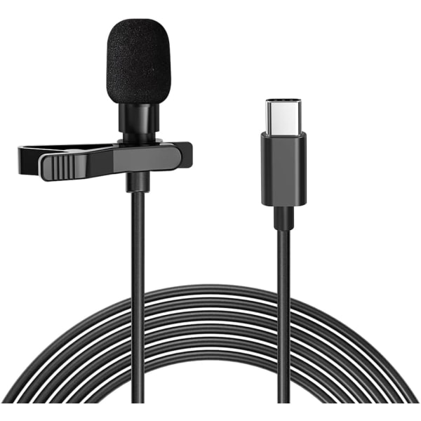 USB C Lavalier Lapel Microphone - Rundstrålande kondensator Mini Mic