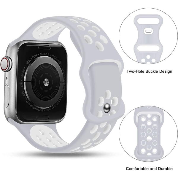 Sportband kompatibel med Apple Watch-band 49mm 45mm 44mm Platinum White 42mm/44mm/45mm/49mm