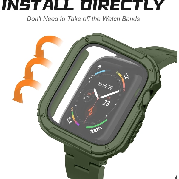 2-pack robust fodral kompatibelt med Apple Watch Black/Army Green 42 mm