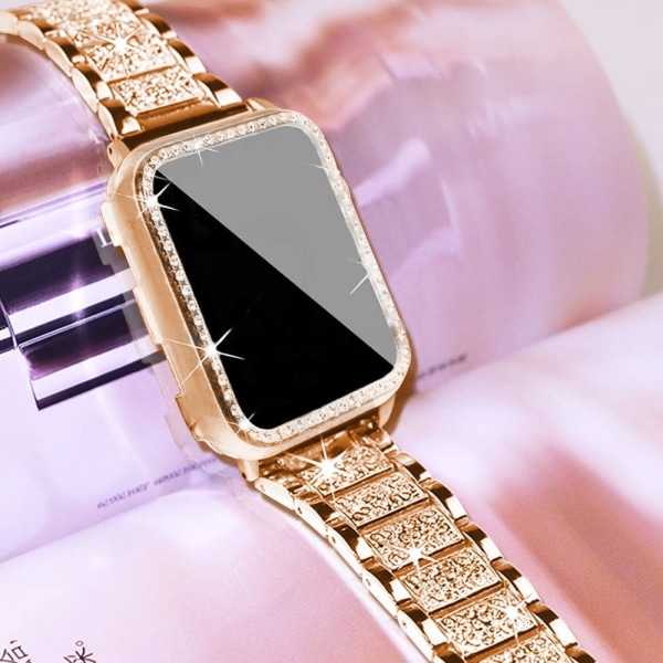 Kompatibel med Apple Watch Armband 40mm med Skal Rose Gold 40 mm