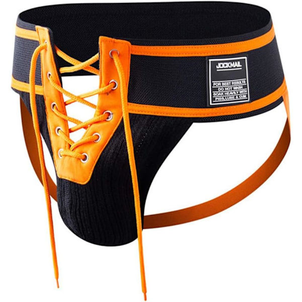 2025 Senaste Modell Herrkalsonger Jock Strap Atletisk Stöd Wide Belt Bekväma Herr Sport Underkläder Kalsonger för Gym Sport Orange