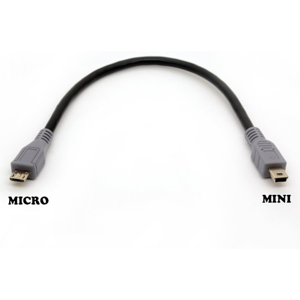 Högkvalitativ helt ny Micro USB till Mini 5-pin USB Förlängningskabel Kod OTG Mobil Enhet Adapter Data Sygn Laddare Hane till Hane