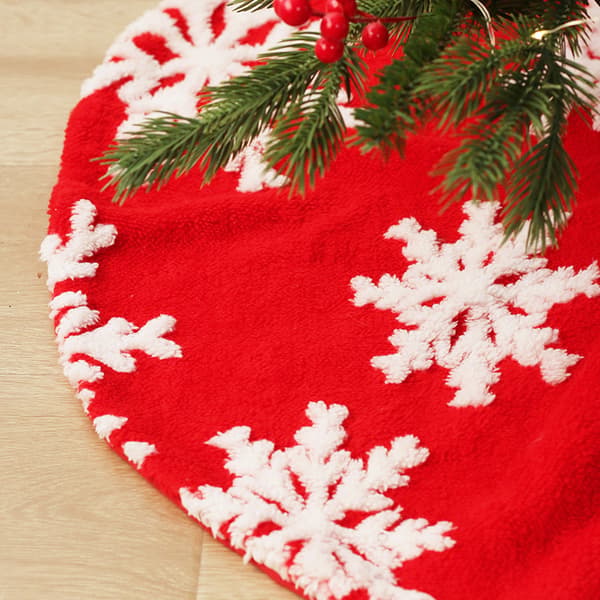 90 cm dubbellager snöflinge-broderi julgransmatta
