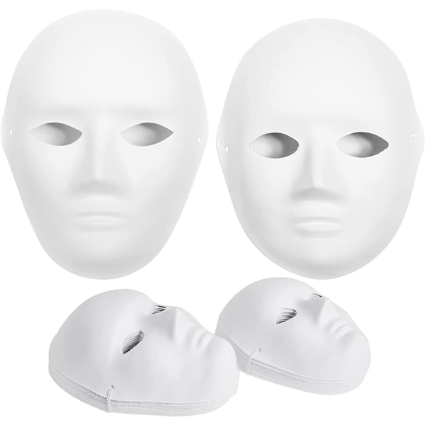 2025 Senaste Modell 14 & 30-pack Pappersmasker - 2 Storlekar för Konstnärliga Projekt, Teater, Halloween, Maskerader, Klassrum