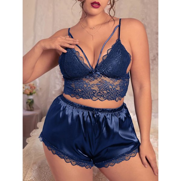 2025 Senaste Modellen Dam Plus Size Sexiga Underkläder Jordgubbsnät BH och Trosa Alla Hjärtans Dag Present Underkläder för Kvinnor