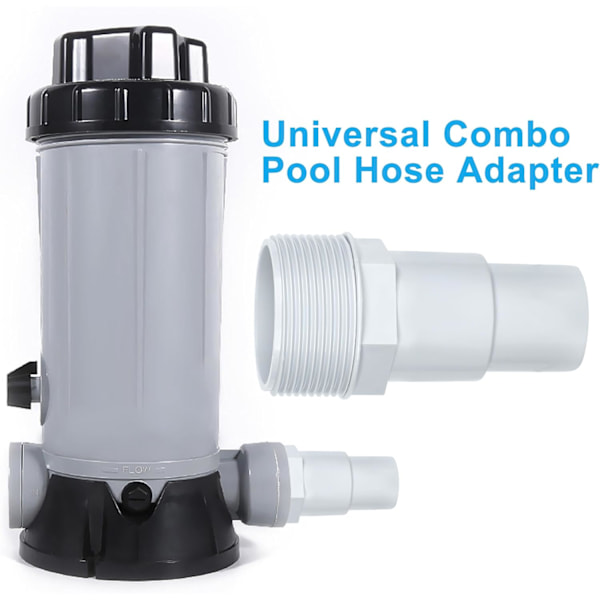 Högkvalitativt, helt nytt 4-pack Universal Combo Poolslangadapter 1-1/4\" eller 1-1/2\" Poolpumpslanganslutning Ersättning med klämmor