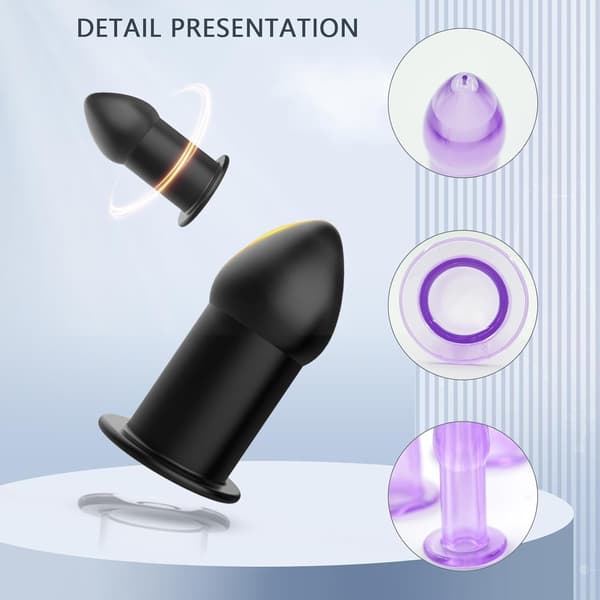 Analt enema kit, 5-pak, blød silikone (sort) Black