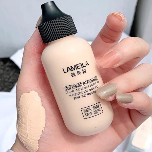 1 stk. flydende foundation til ansigtet, fuld dækning, vandfast makeupbase, lysner, bleger, dækker mørke rande, mat foundation, kosmetik lys hud