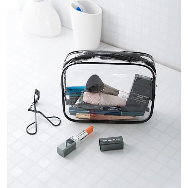 3-pack Transparent Necessär Sminkväska Transparent
