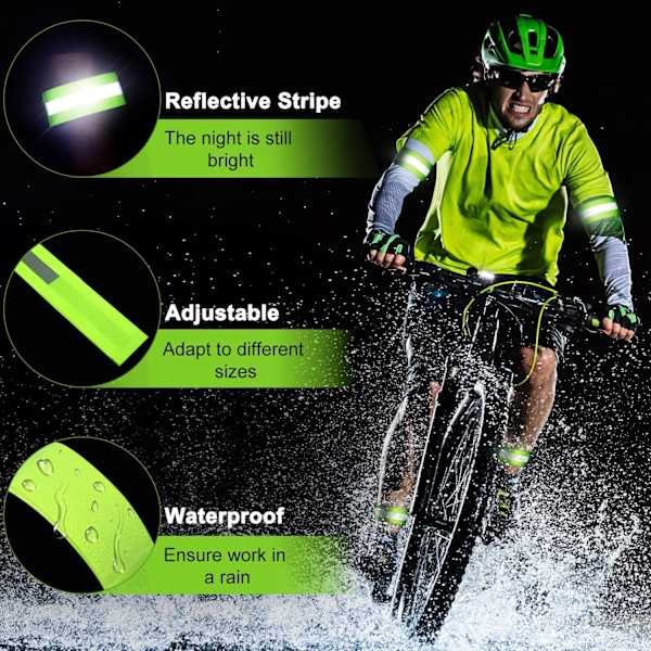 4 stycken reflexband - Hög synlighet reflexband för löpning, cykling, promenader