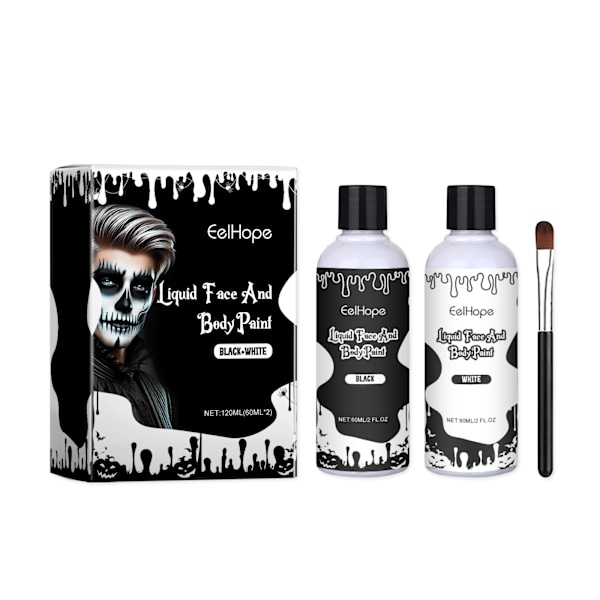 2025 Senaste Modell Halloweenfest Omedelbar Torr Färg Lösning, Sminkbas Smink Clown Färgglad Färg Lösning