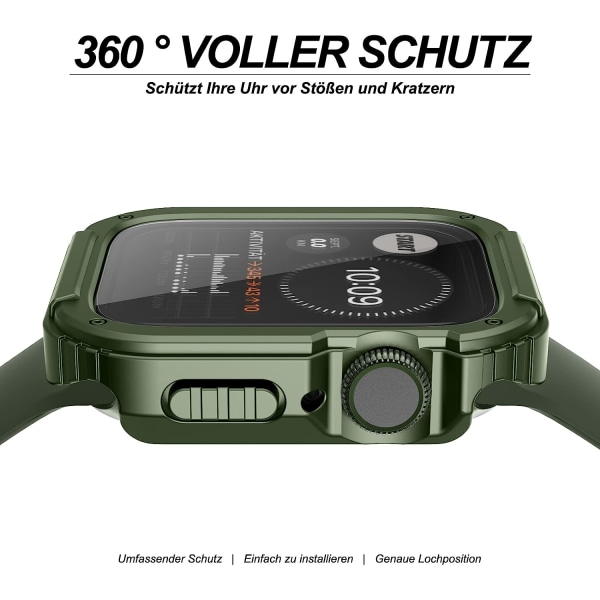 Robust Apple Watch Case 41Mm Series 7 & Series 8 med skärm Army Green 41mm