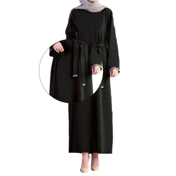 Fashionabla muslimska kvinnors klänning black 4XL