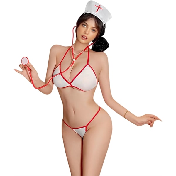 2025 Senaste Modell Sexig Sjuksköterska Underkläder Cosplay Kostym Rollspel Underkläder Outfits, Sjuksköterskeuniform Kläder för Kvinnor Stygg