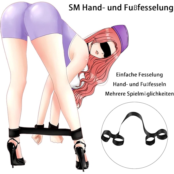 Bondage Handfotbojor och Fotbojor Bondage Set SM Handbojor Bondage Set Arm Ben Bojor Handledsbojor Set Hand- och Lårbojor Sex
