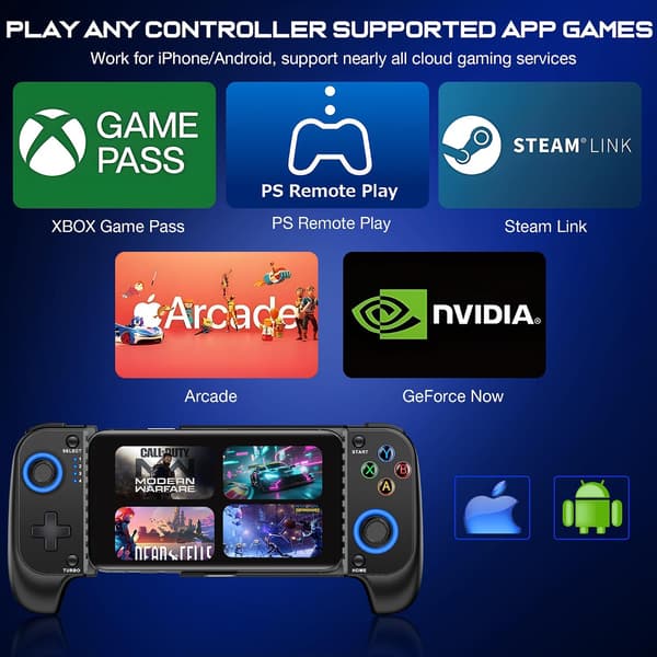 2025 Seneste Model Trådløs Telefoncontroller til iPhone/Android med Hall Joystick, Mobil Gaming Controller til iOS Support Xbox Game Pass