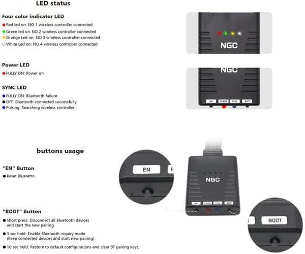 2025 Seneste Model til GC Controller Adapter, NGC Bluetooth Joystick Converter Controller til Wii til Pro til til til .