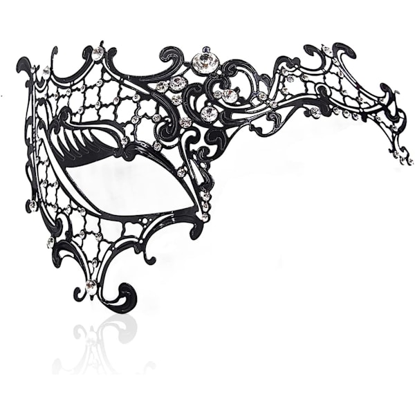 2025 Senaste Modell Maskeradmask för Kvinnor Glänsande Strass Venetiansk Fest Bal Metallmask Halvt Ansikte