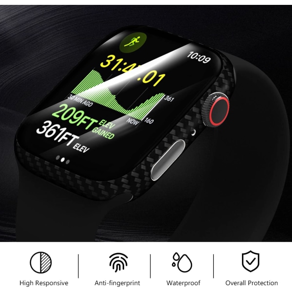 för Apple Watch Series 8/7 Bumper Case Carbon Fiber 41mm