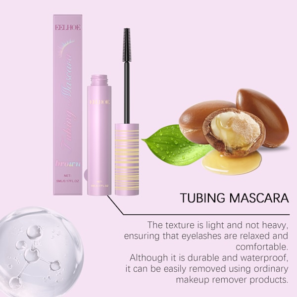 2025 Senaste Modell Brun Lång Böj Mascara Naturlig Skönhet Böj Svart Tjock Mild Mascara Färgar Inte Lätt