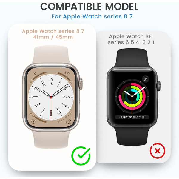 [2 i 1] för vattentät Apple Watch -skärm Clear 41mm