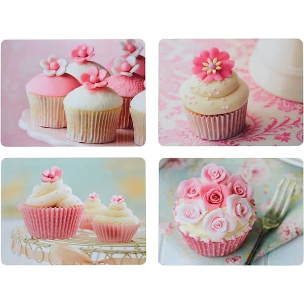 Korkunderlag Cupcake Bakside Laminert, Sett med 4