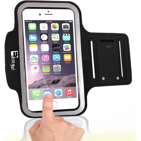 2025 Senaste Modell Premium iPhone SE 2020 / SE 2022 Löpararmband med Fingeravtrycks-ID Åtkomst. Sport Telefon Armfodral Hållare för J