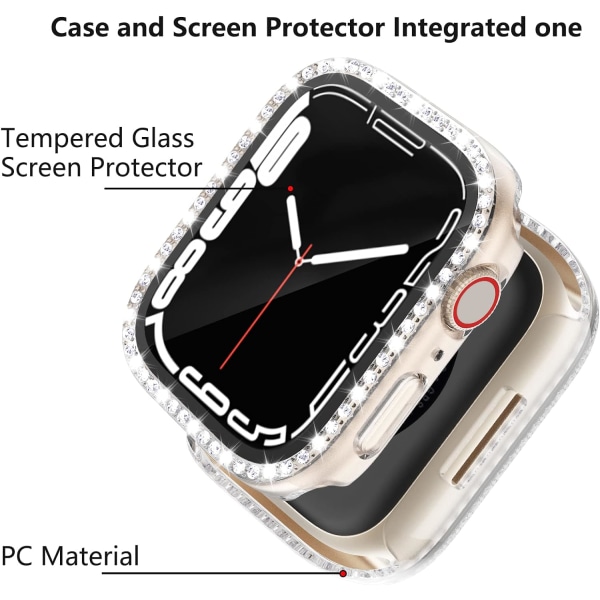 2-pack Bling case med skärmskydd i härdat glas för Apple