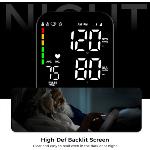 2025 Senaste Modell Blodtrycksmätare Överarmsmaskin Sphygmomanometer Exakt Justerbar Manuell BP Manschett Kit LED Bakgrundsbelyst Display