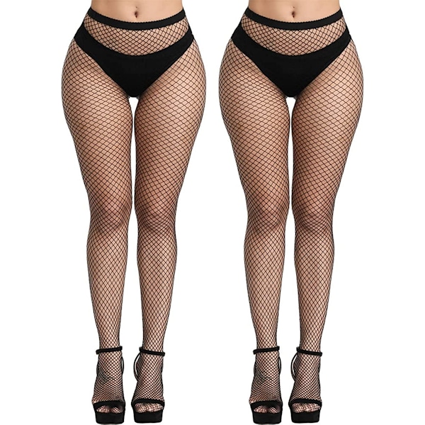 Womem s Sexy Black Fishnet Tights Plus Size Net Strumpbyxor XXL