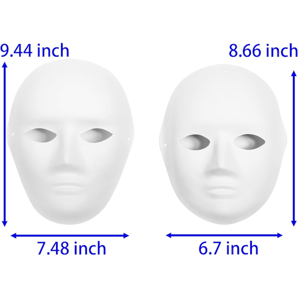 2025 Senaste Modell 14 & 30-pack Pappersmasker - 2 Storlekar för Konstnärliga Projekt, Teater, Halloween, Maskerader, Klassrum