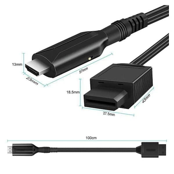 HDMI-sovitinkaapeli, 2 HDMI-sovitinta, sopii Full HD -pelien näyttöön, A