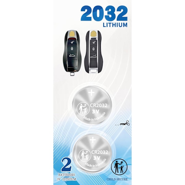 Nyckelbricka Batteribyte för Porsche (passar 2010-2021) Panamera Cayenne Cayman 911 Boxster Macan 718 Tacan Smart Key Fob (2-pack C