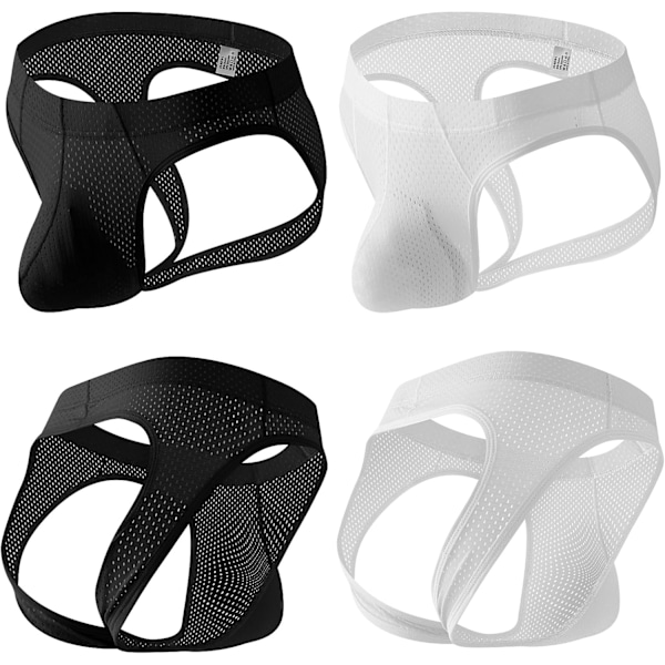 2025 Senaste Modell Herr 5-Pack Jockstrap Sömlösa Underkläder Stringkalsonger Mesh Jock Strap Atletisk Support 5-pack Large