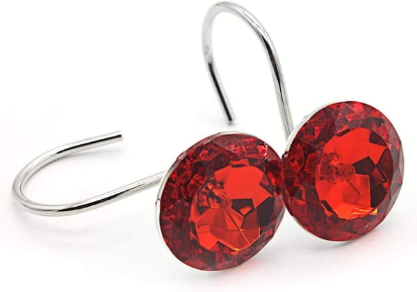 Diamantformade duschdraperikrokar - Akryl strass badringar