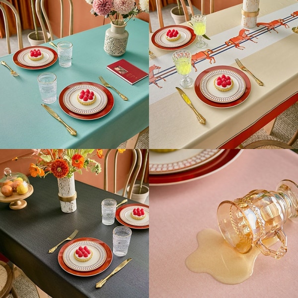 Vattentät bordsduk, tvättfri, matbord Deluxe hotell pink 100*160cm