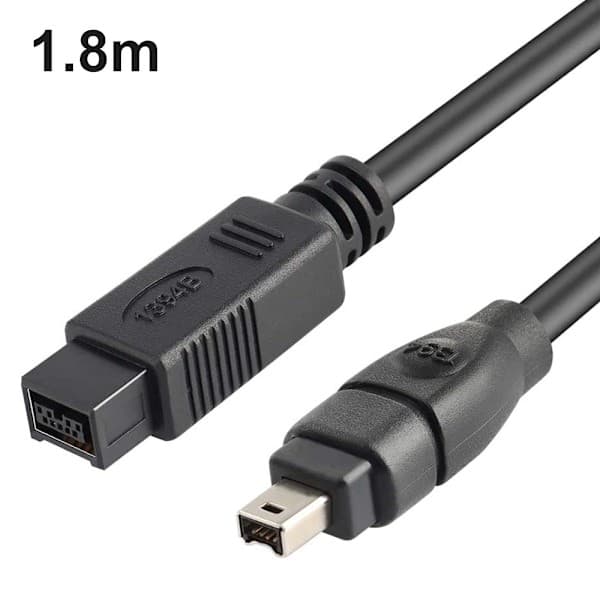 1394 Firewire 800 til 400 Firewire Firewire 9 til 4 datakabel 1394 kabel 1,8 meter svart
