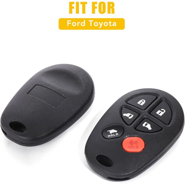 Nyckelbricka Ersättning Passar Toyota Sienna 2004 2005 2006 2007 2008 2009 2010 2011 2012 2013 2014 2015 2016 2017, 6 Knappar Nyckellös