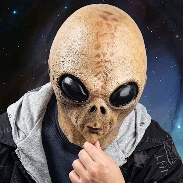 2025 Senaste Modell Alien Mask Utomjordisk Biologisk Latex Helhuvud Realistiska Masker Maskerad för Halloween Karneval Kostym