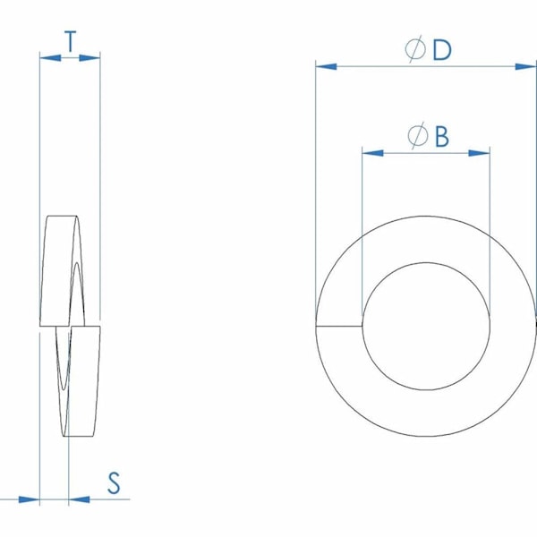 1/4\" Medium Split Lock Washer, 18-8 Rostfritt Stål, 100-pack  1/4 100-pack  1/4 100-pack