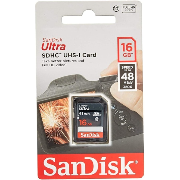2025 Senaste Modell 5-pack Ultra 16GB SD SDHC Minneskort UHS-I Klass 10 Läshastighet upp till 48MB/s 320X SDSDUNB-016G-GN3IN Grossist